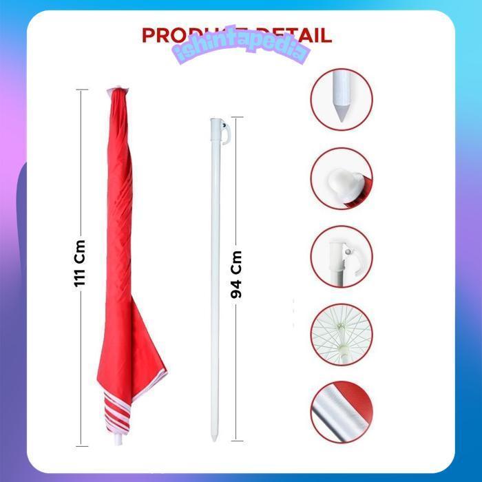 An85 Terlaris Payung Tenda 200CM / Payung Pantai 180CM / Payung Taman Cafe Bazaar Parasol Anti Angin