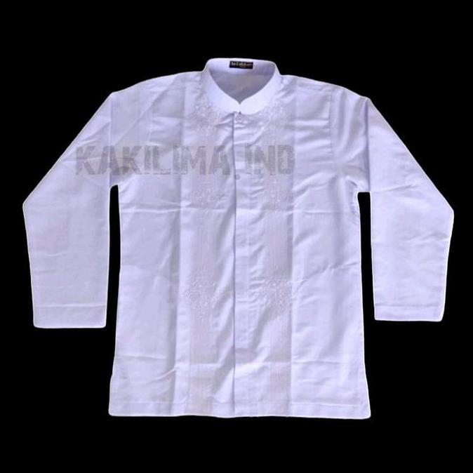 Promo Baju koko Putih Bordir Anak Remaja SD SMP - Kemeja Koko Anak Model Terbaru Bahan Katun Halus K