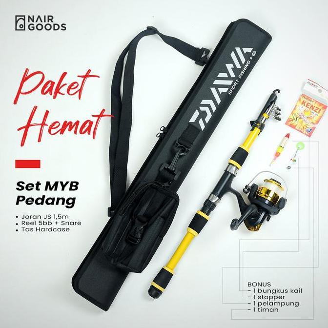 Set Alat Pancing Antena Fiber 150 Cm Bonus Tas Hardcase Joran Murah Lengkap