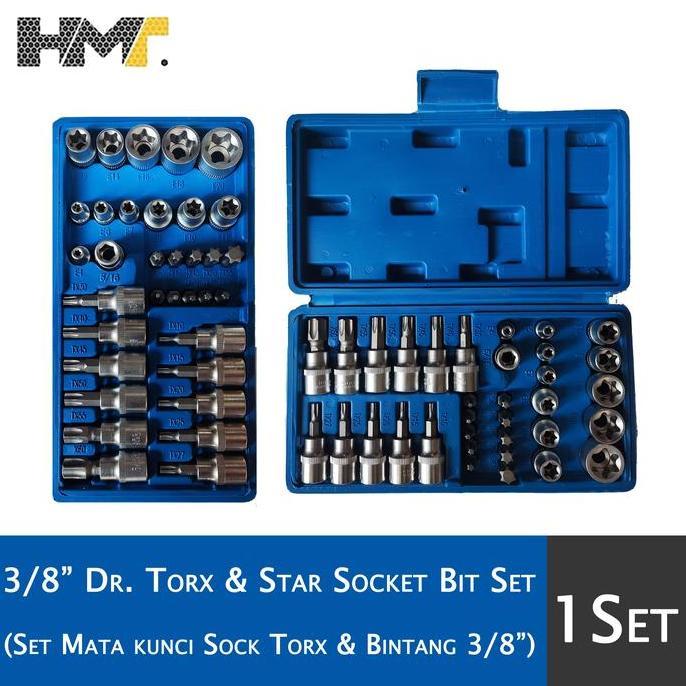 3/8" DR Torx & Star Socket Bit Set / Set Mata kunci Sok Torx & Bintang