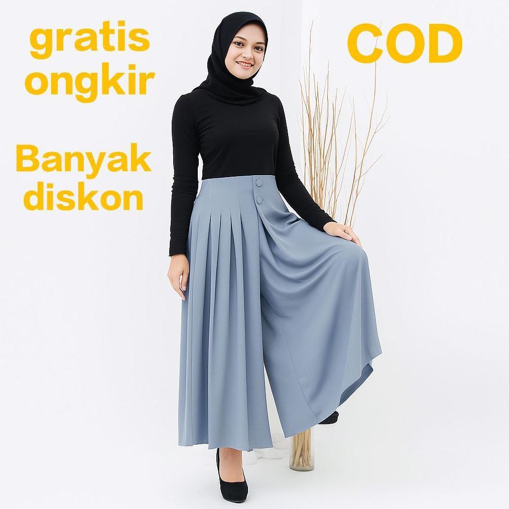 Kulot Pleats Celana Kulot Rok Wanita Celana Bawahan Casual Formal Daily Celana Rok Viral CELLIE  ROK