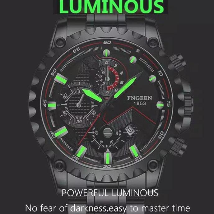 Promo Jam Tangan Pria anti air FNGEEN 5757 Analog Kalender Army A+ COD