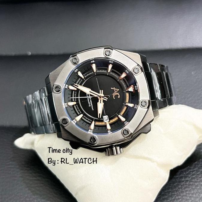 Promo Jam Pria Alexandre Christie AC9601 Automatic Steel - Rubber COD