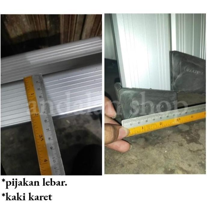 Promo Tangga Lipat Aluminium 3 Meter/Tangga Kuat/Tangga Proyek Kokoh 3 Meter Karet Cod