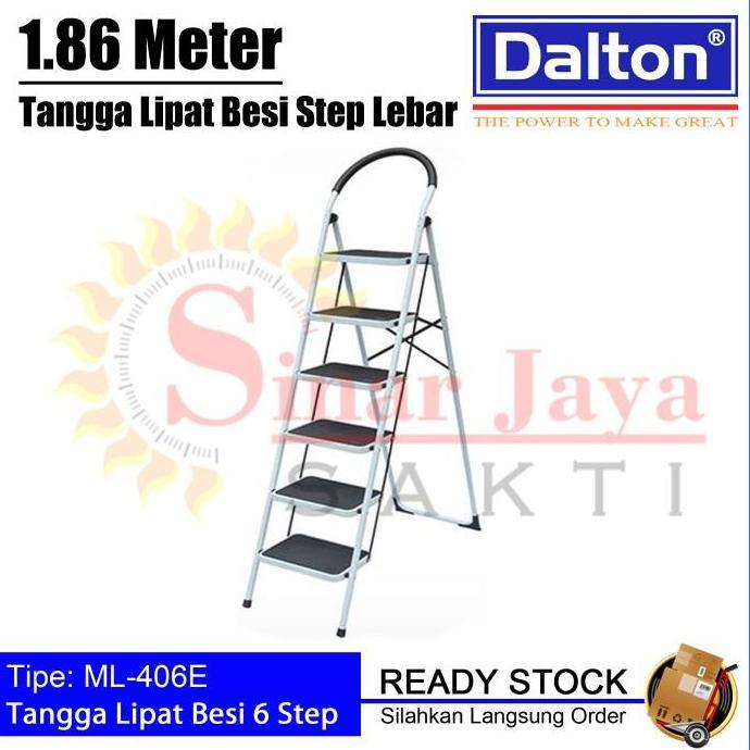 Promo Tangga Lipat Duduk 3-6 Step Dalton | Tangga Besi Dengan Step Lebar Cod