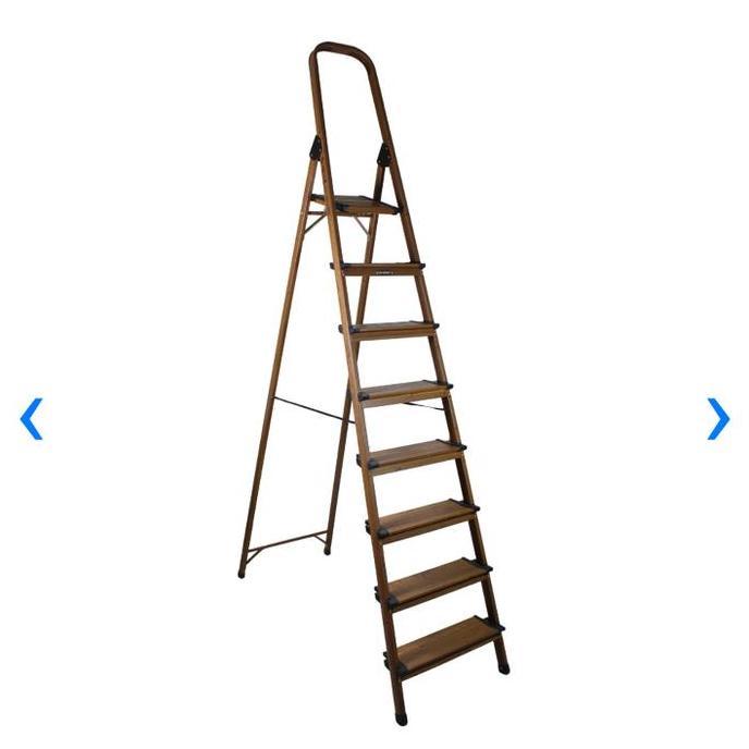 Tangga Lipat Aluminium 8 Wide Step Motif Kayu Krisbow