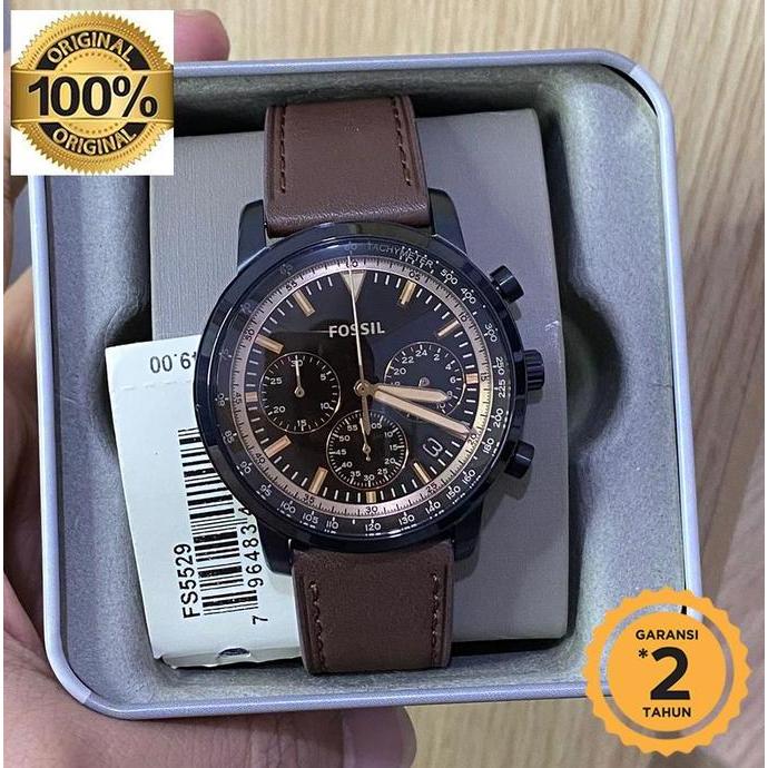 Promo FS5529 Chronograph Men Brown Leather Strap original COD
