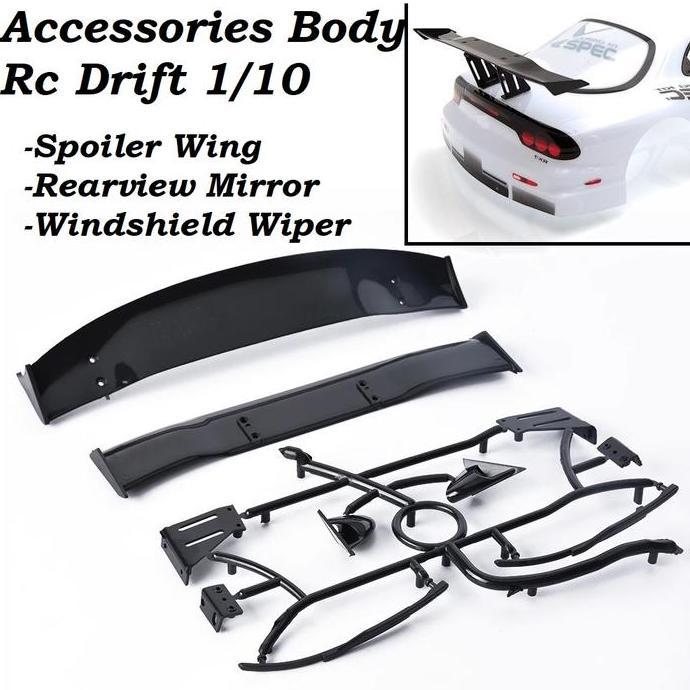 SPOILER WING BODY KIT ACCESSORIES RC DRIFT TOURING HSP REDCAT HPI 1/10 ORIGINAL DAN TERPERCAYA