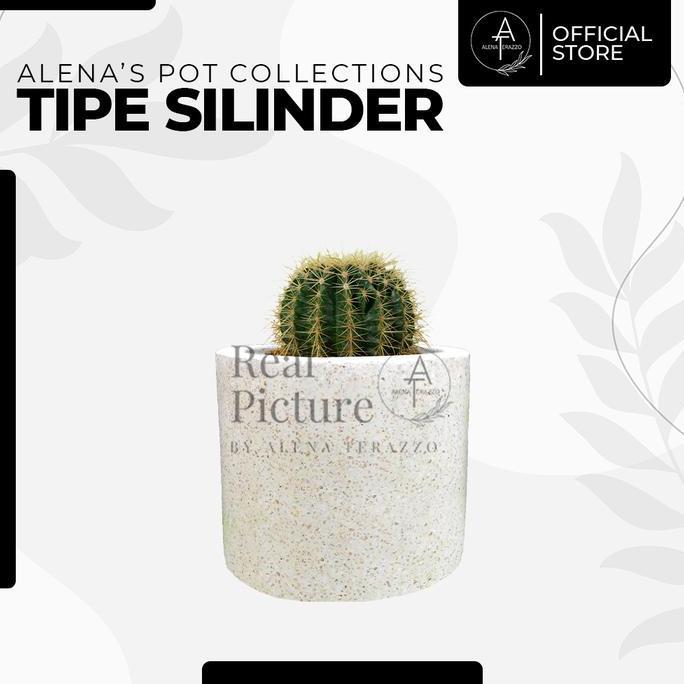 Terlaris Pot Terasso Mini Tipe Silinder Pot Teraso Minimalis Terazzo