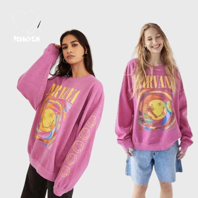 DI20 >> Nirvana Smile Pink Crewneck Lembut