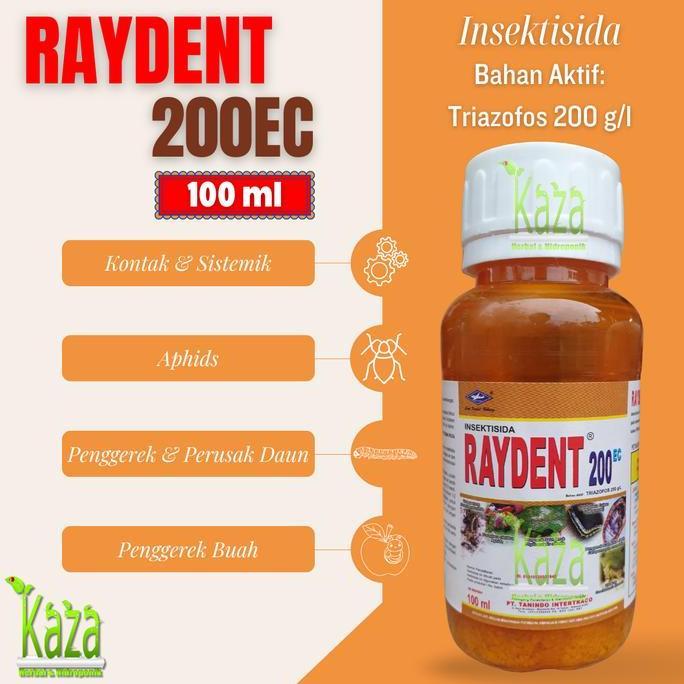 Insektisida Raydent 200 EC 100 ml Cap Kapal Terbang - Ovisida Triazofos Penggerek Daun Penggorok Bat