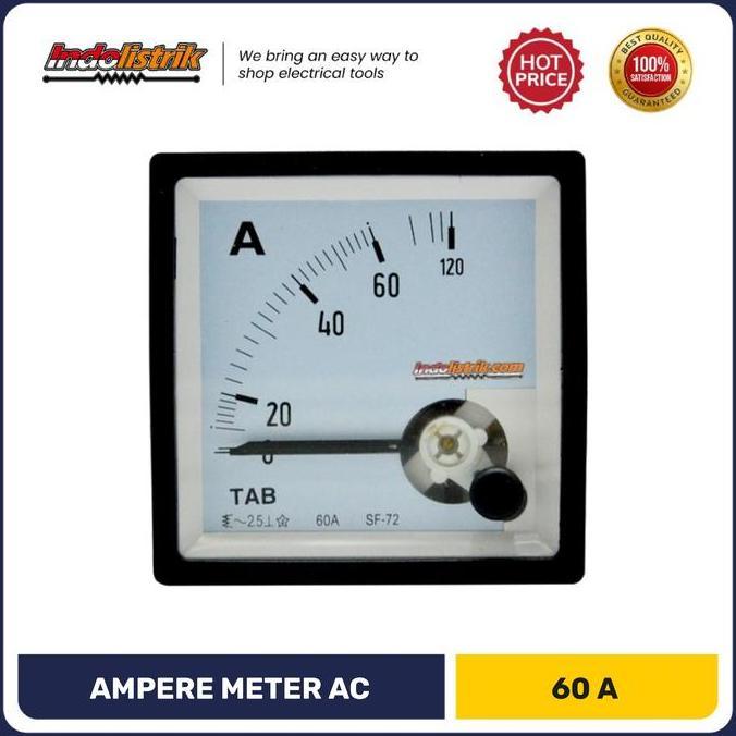 Ampere Meter Analog AC 60 A Direct 72 x 72 TAB