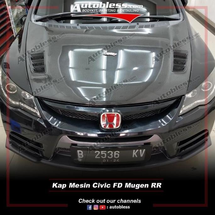 Kap Mesin Carbon Honda Civic FD (2006 - 2011) - Model Mugen RR