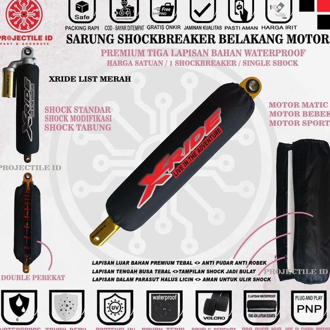 3L SARUNG SHOCK XRIDE COVER SOKBREKER X-RIDE PELINDUNG SHOCK BREAKER BELAKANG X RIDE 115 XRIDE 125 C