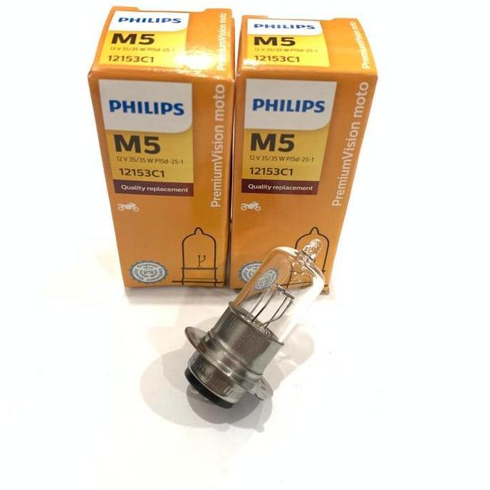 LAMPU DEPAN BOHLAM HALOGEN MOTOR PHILIPS ESSENTIAL MOTOR 18 25 35 WATT Motorcycle 30% LEBIH TERANG