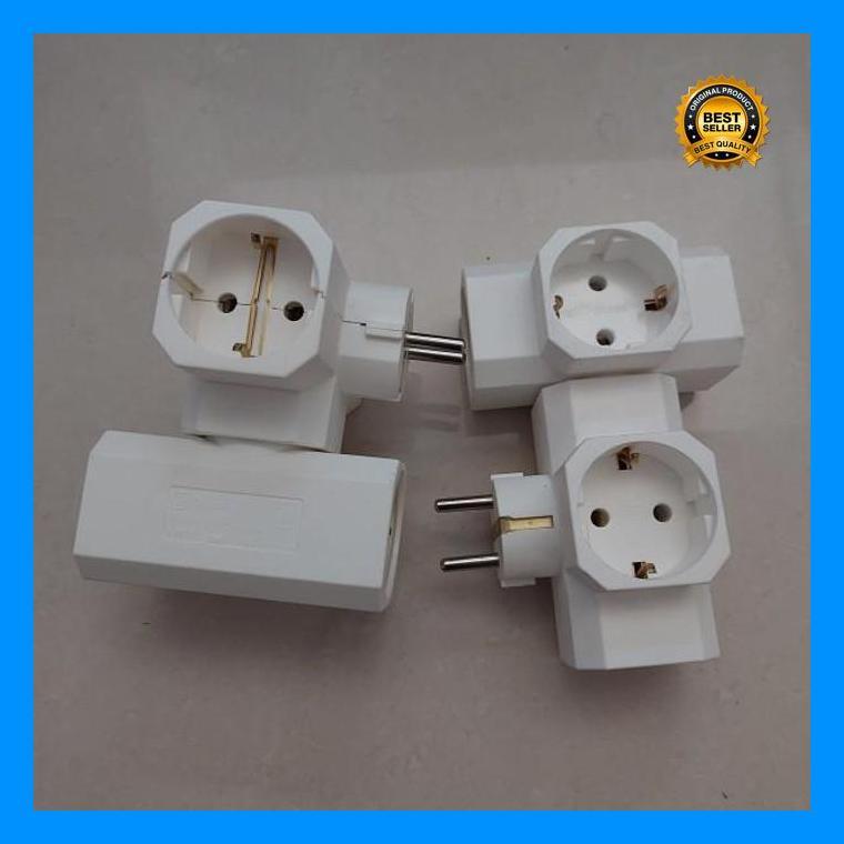 (Terbaru) Broco T Arde Steker Tee Colokan Cabang 3 Arah 13830 Kuningan Asli 16A Bestseller