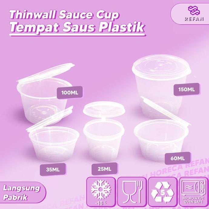 Thinwall Sauce Cup / Tempat Saus / Puding Semua Ukuran Per 1 Pack