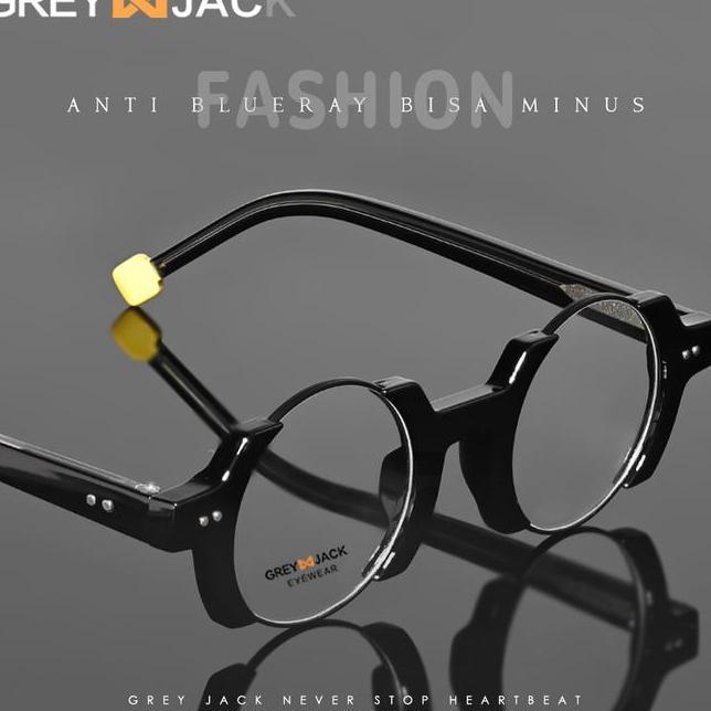 Grey Ja Kacamata Antiradiasi Blueray El Bulat Unik Retro Vintage Tracetate Fashion Pria Wanita Bisa 