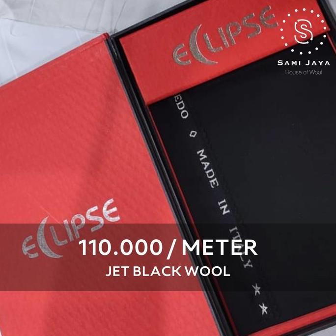 Kain Bahan Jas & Celana Wedding ECLIPSE Jet Black Wool