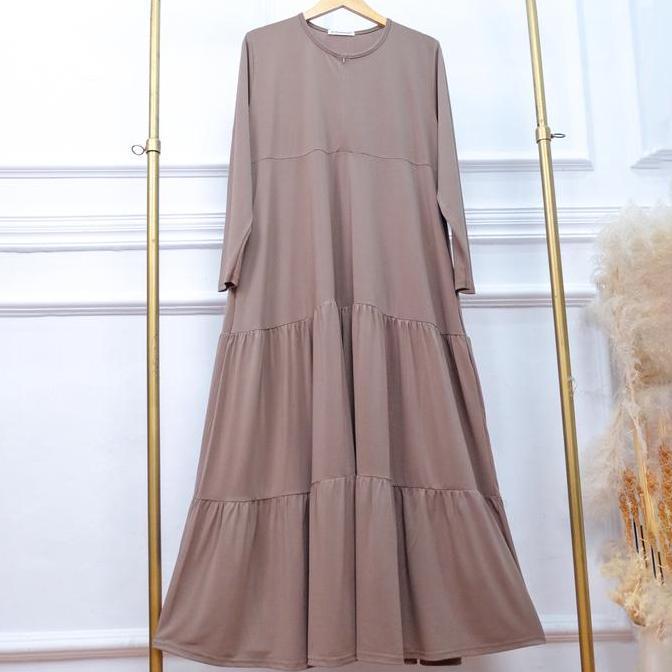 Terbaru Gamis Jersey Susun Busui - Jv Hasanah Rabia Ruffle Dress