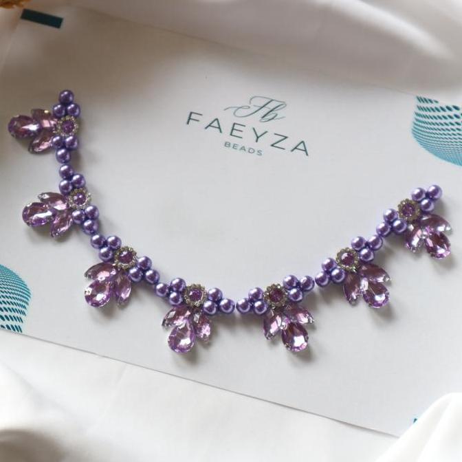 Payet Rangkai Leher F06 / Payet Pinggang | Bisa Custom Warna Renda Elegant Anyaman Mutiara