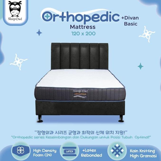 SLEEP OWL ORTHOPEDIC Kasur Busa Rebonded Latex 120 x 200 Fullset