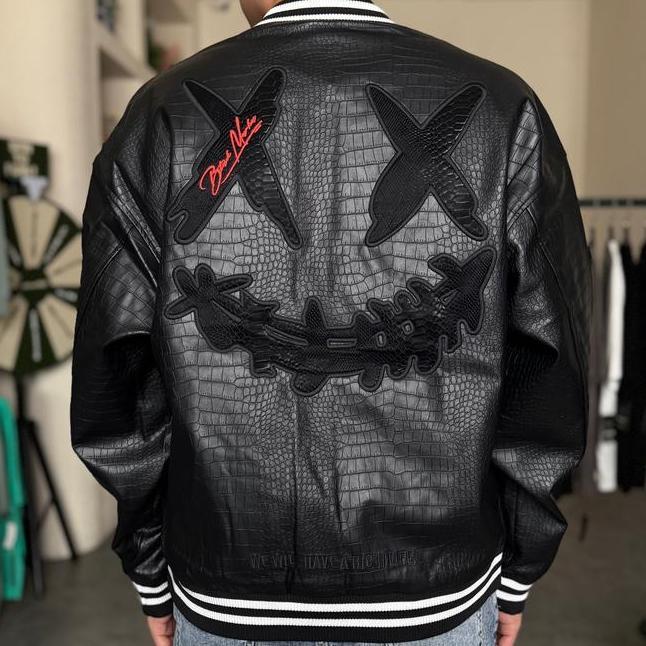 Riy Clown Bla Mamba Snakeskin Embroidered Crocodile Varsity Jaet