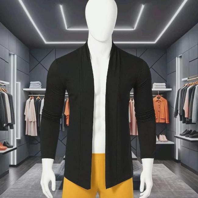 Blazer Pria Kaos Blazer Lengan Pajang Rompi Formal Blazer Pria Santai Keren Kekinian Bahan Kaos