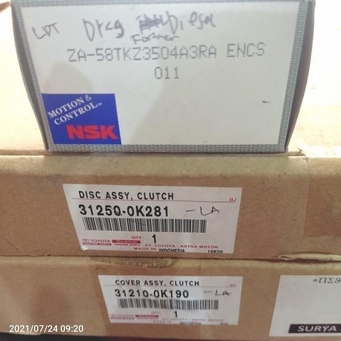 Bnr Kopling Set Fortuner Hilux Diesel Original