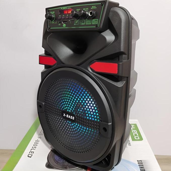 DF324 - SPEAKER BLUETOOTH FLECO F-8805LED/F-8865 GR 8'5 INCH FREE MIC KABEL KARAOKE + STAND SPEAKER 