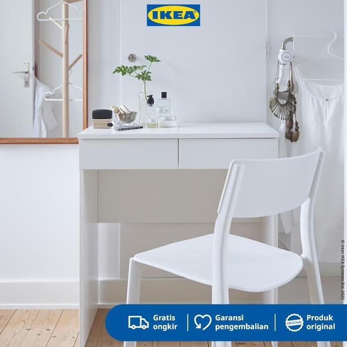 IKEA BRIMNES Meja Rias Putih dengan Cermin 70x42 cm