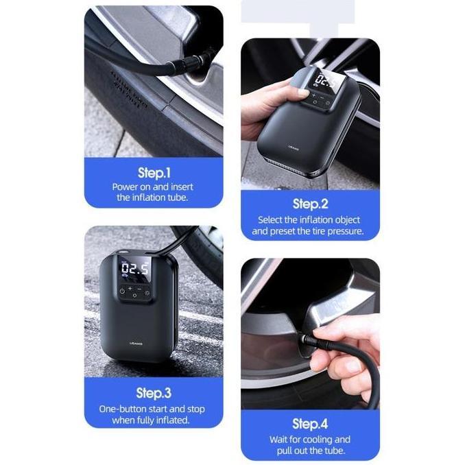 Promo Usams Zb215 Pompa Angin Mini Portable Digital Display 5000Mah Cod