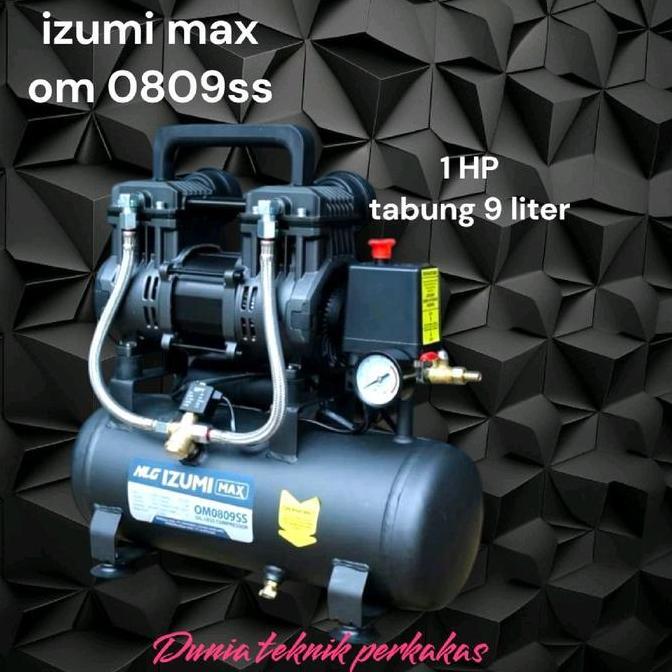 Promo Izumi Max Om 0809Ss  Kompresor 1 Hp Tabung 9 Liter Silent Cod