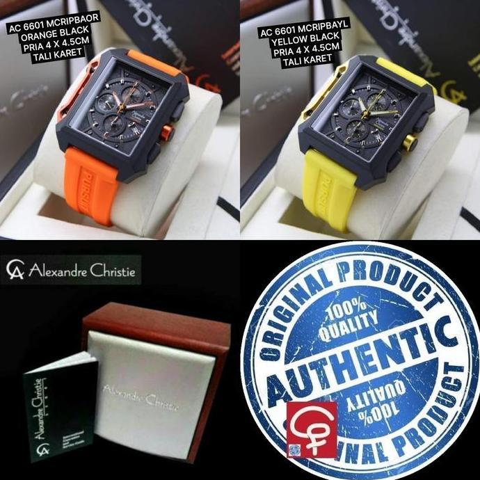 JAM TANGAN PRIA ALEXANDER CHRISTIE AC6601 AC 6601 RED RUBBER ORIGINAL