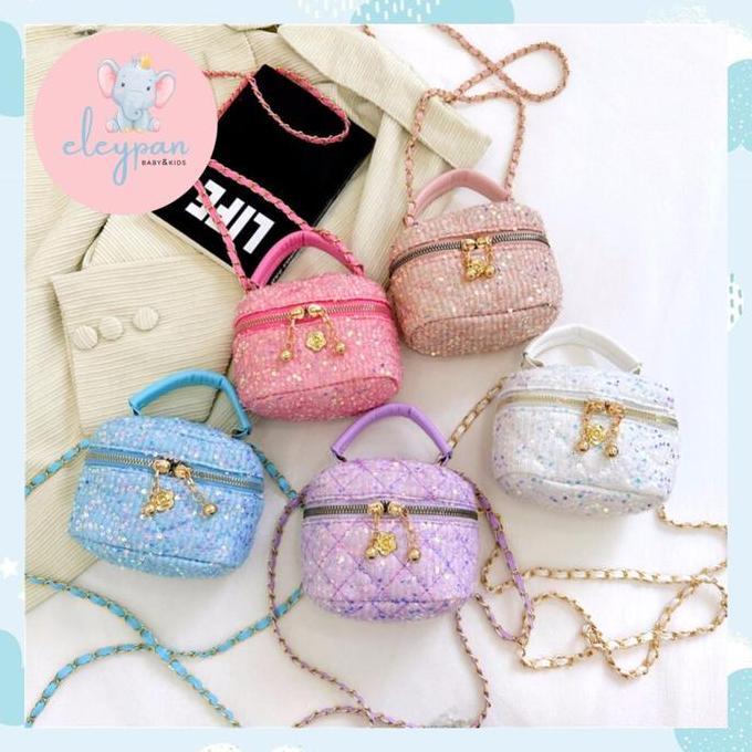Tas Cewek Motif Manik Model Korea Fashion Sling Bag Mini Tas Anak Pesta
