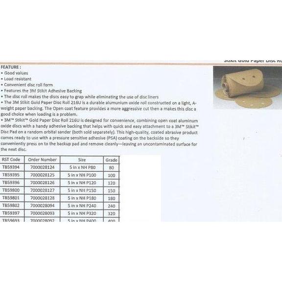 AXER Stikit Gold Paper Disc Roll 216U 5in . NH P100 - 3M