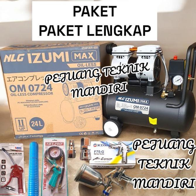 EXAMINER MESIN KOMPRESOR ANGIN OILLESS IZUMI MAX OM 0724 / IZUMI MAX OM0724