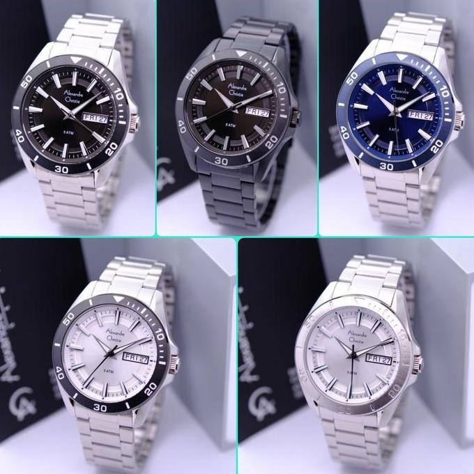 ALEXANDRE CHRISTIE AC6512 AC 6512 SILVER BLACK JAM PRIA ORIGINAL