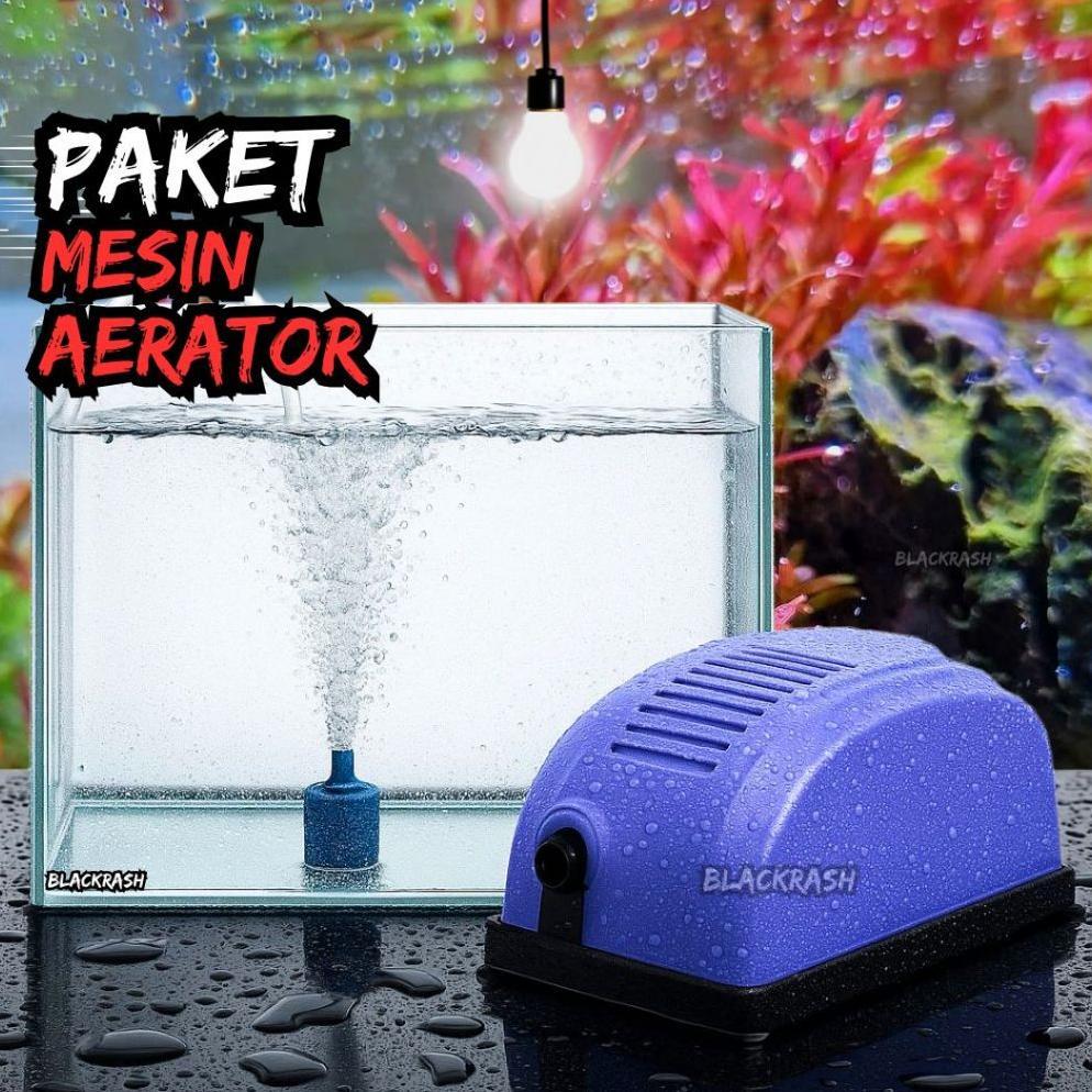 kuniw mart - Paket Aerator Aquarium 1 & 2 Lubang Pompa Oksigen Ikan Hias & Alat Gelembung Udara
