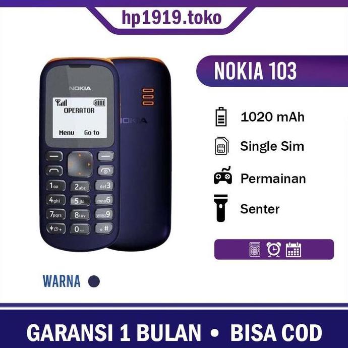 Hp Nokia 103 Jadul Full Set Murah
