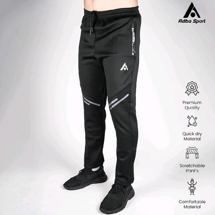 Adiba Sport Wear Celana Training Panjang Strip Two - Celana Olahraga Sport Pria Wanita Unisex Fitnes