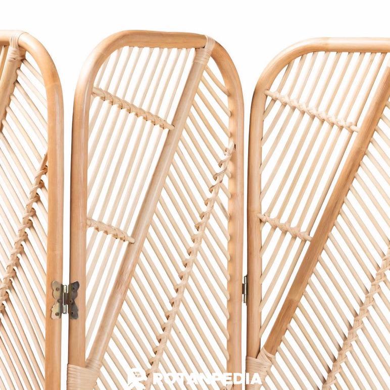 Sekat Pembatas Ruangan Rotan Minimalis 3 Pintu | Sketsel Penyekat Ruangan Rotan | Rupa - Rotanpedia