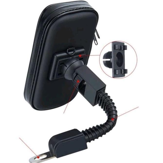 Holder HP sepeda motor anti air waterproff motor spion GPS handphone