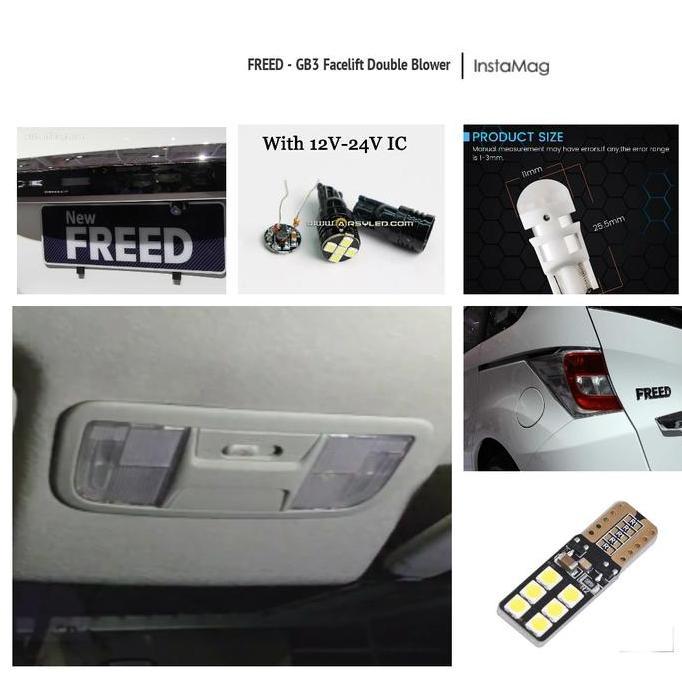 Lampu Plafon Kabin Honda FREED Double Blower isi 5 LED Super Terang