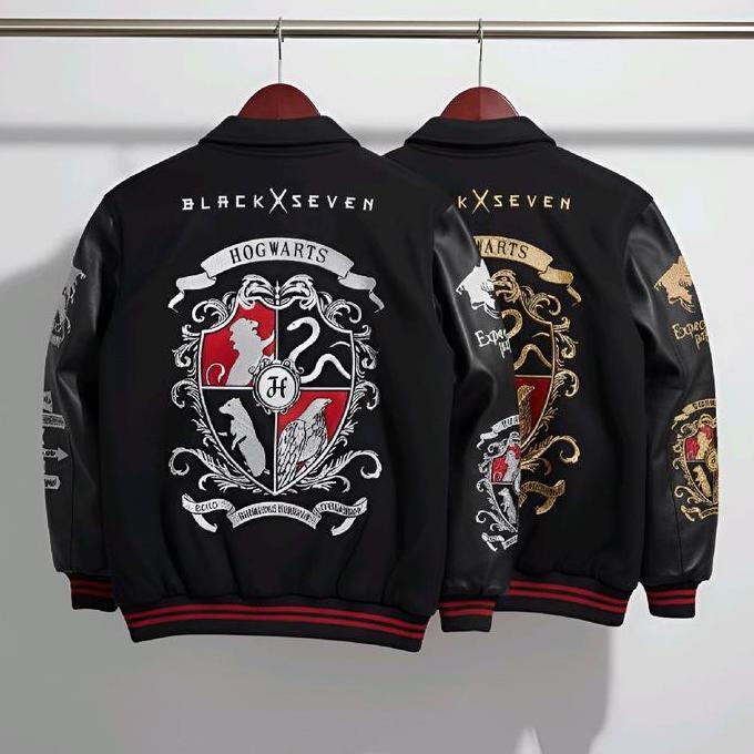 VARSITY JACKET HOGWARTS LEGACY V1 HITAM | HARRY POTTER JAKET BASEBALL BORDIR ORIGINAL UNISEX Leather