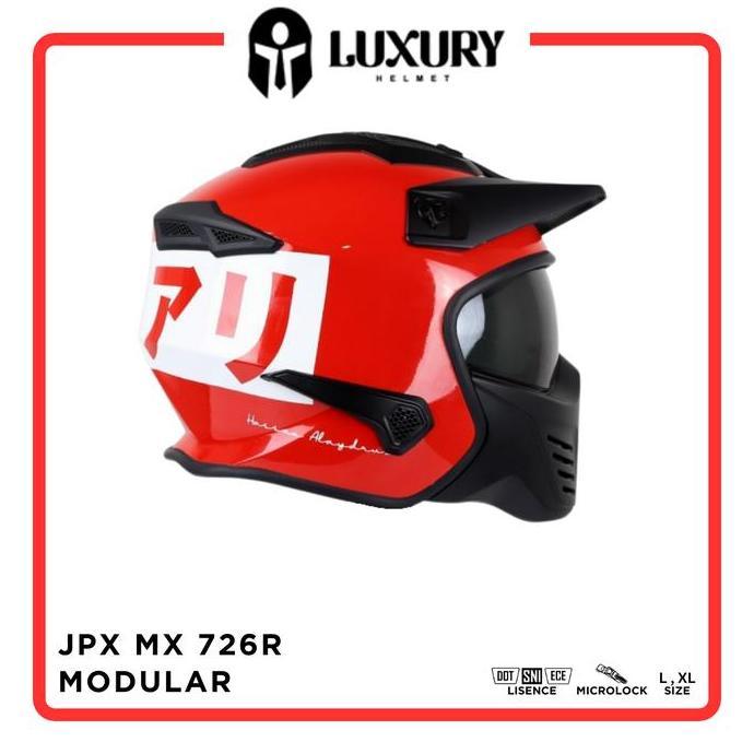 Promo Helm JPX MX 726R Motif Full face Modular Diskon