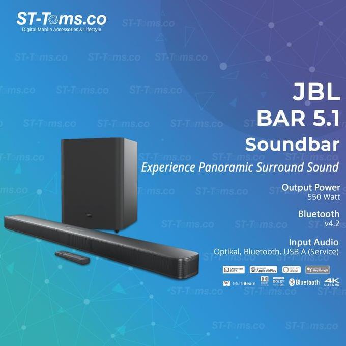 JBL Bar 5.1 Surround Immersive Soundbar Multibeam Sound Technology
