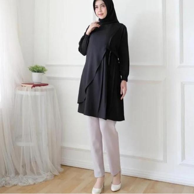 Tunik Adnin Putih Terbaru Trend Fashion Kekinian Tunik Muslimah Putih Trendy Jumbo Muslim Wanita Dew