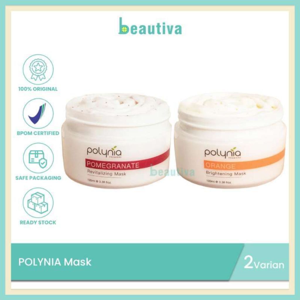 Bundling HURA-HURA POLYNIA ORANGE BRIGHTENING MASK + POLYNIA POMEGRANATE REVITALIZING MASK up