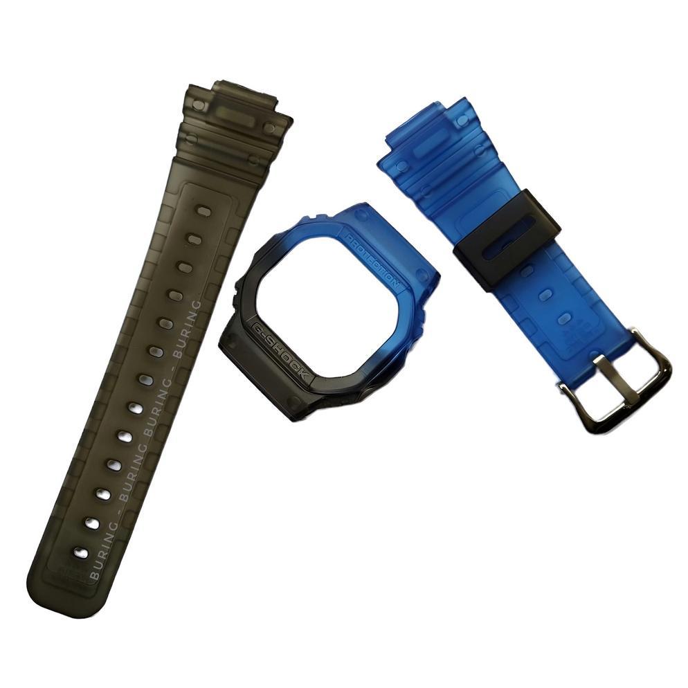 BEZEL STRAP BAND CASIO GSHOCK G SHOCK DW 5600 GW B5600 DW 5030 DW 5035D JELLY DOFF BLUE BLACK